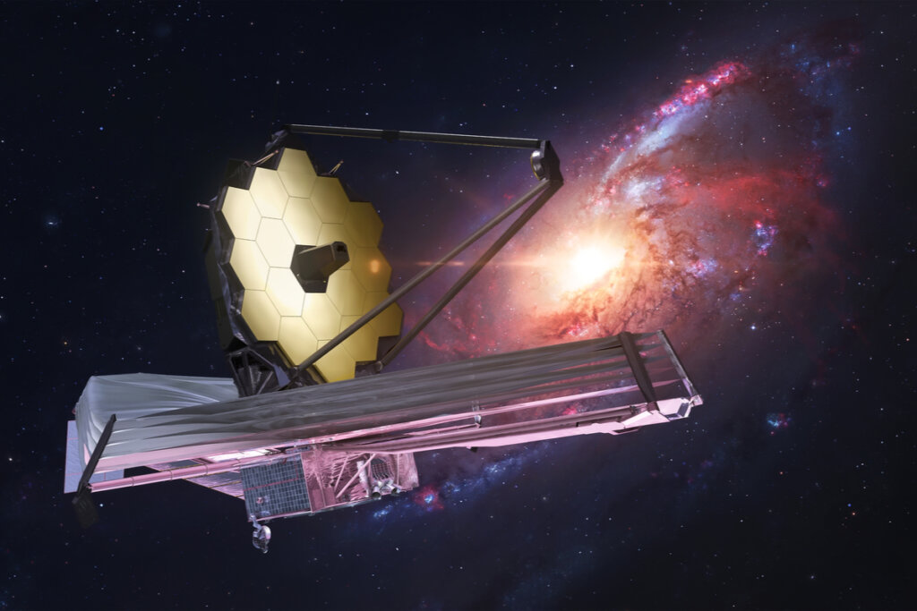 Ilustração do telescópio James Webb