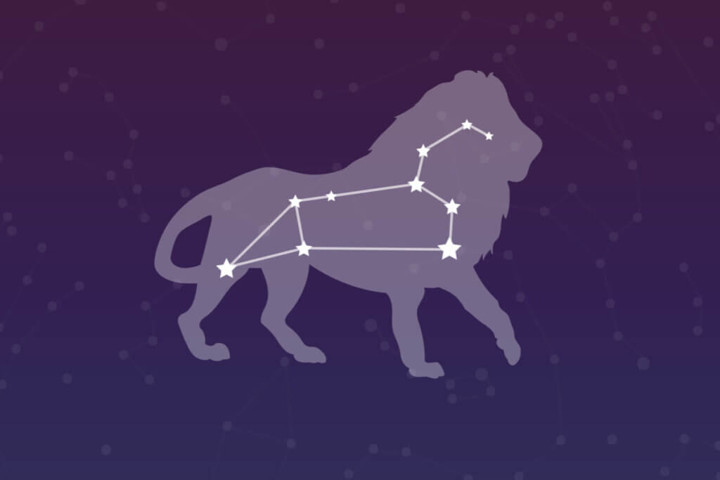 Ilustração da constelação do signo de Leão