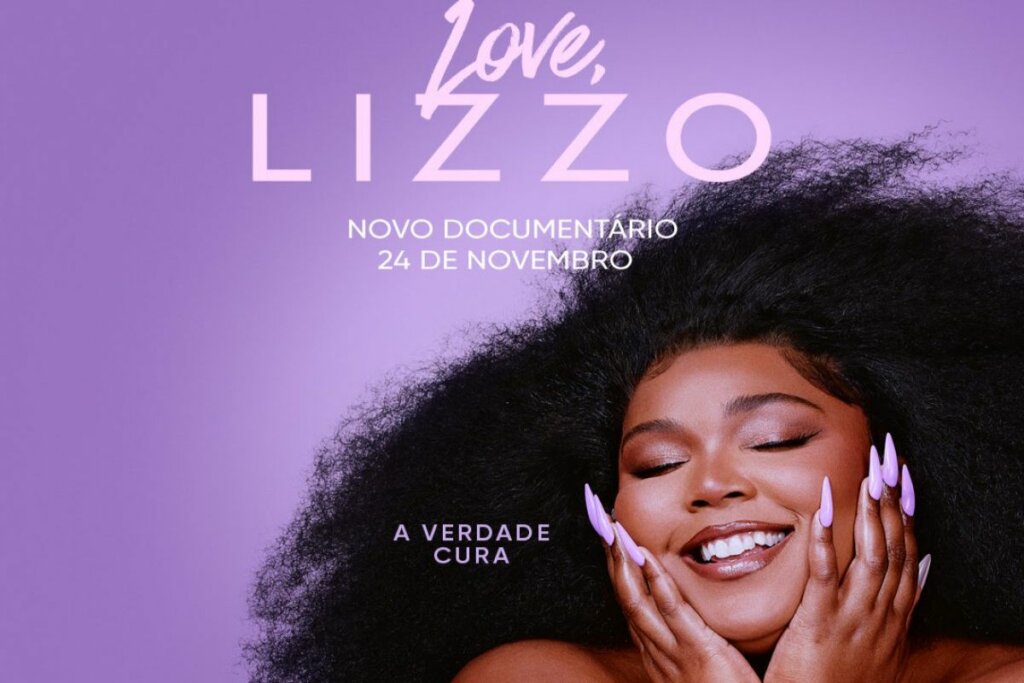 Capa do documentário Love Lizzo com a artista na capa