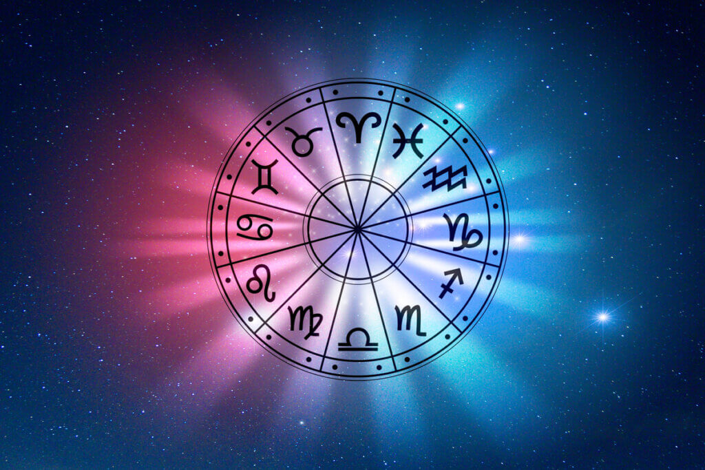Círculo com os 12 signos do zodíaco