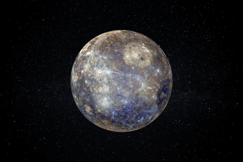 Ilustração do planeta Mercúrio