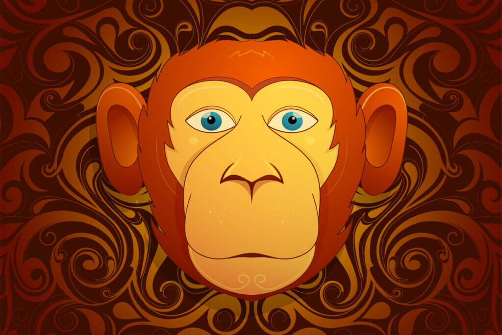 Ilustração do signo do Macaco