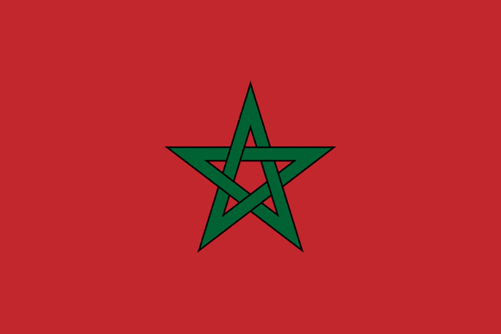 Bandeira vermelha com estrela verde