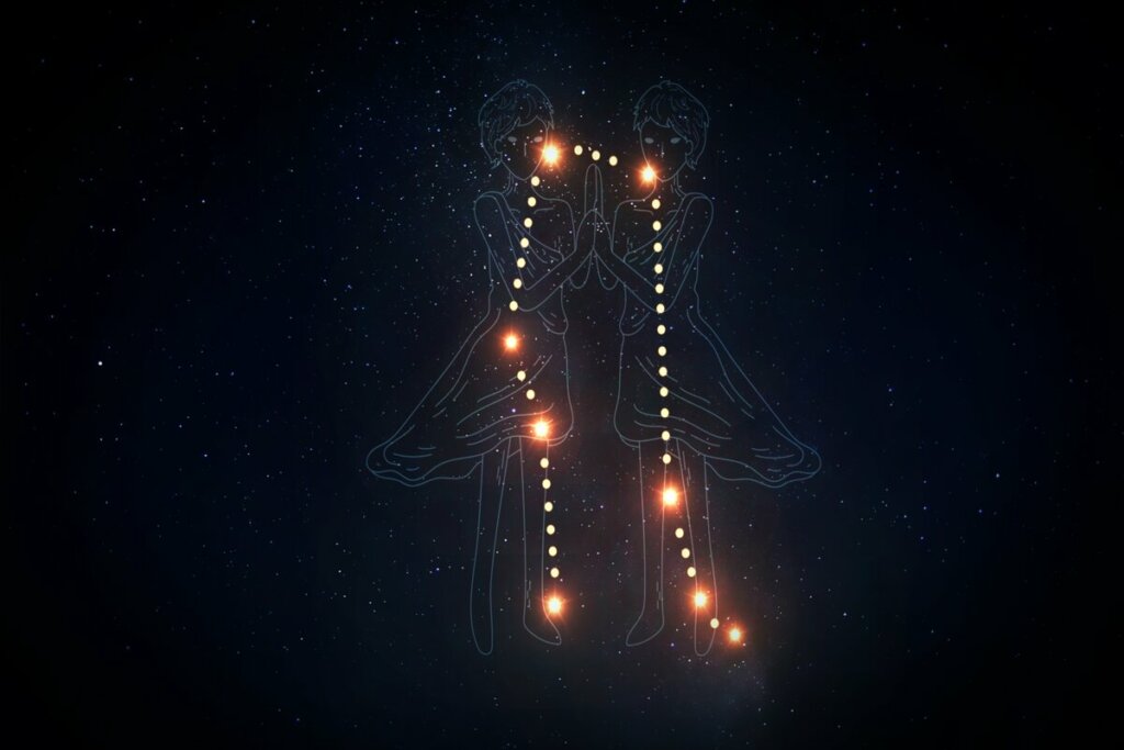 Ilustração da constelação do signo de Gêmeos
