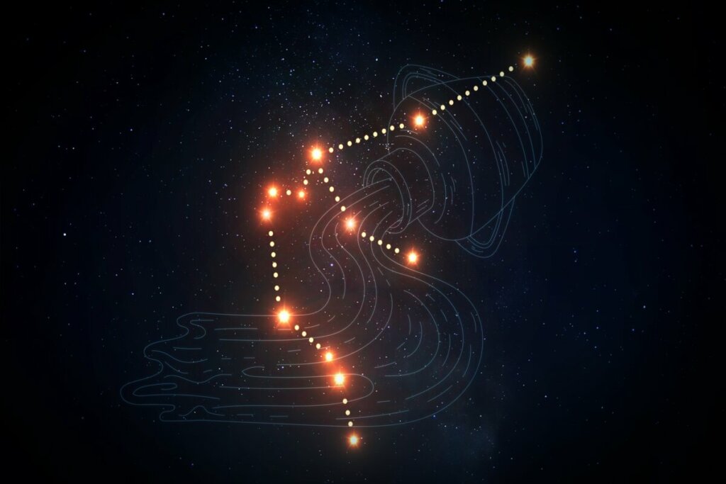 Ilustração da constelação do signo de Aquário