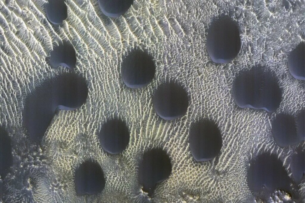Dunas na superfície de Marte