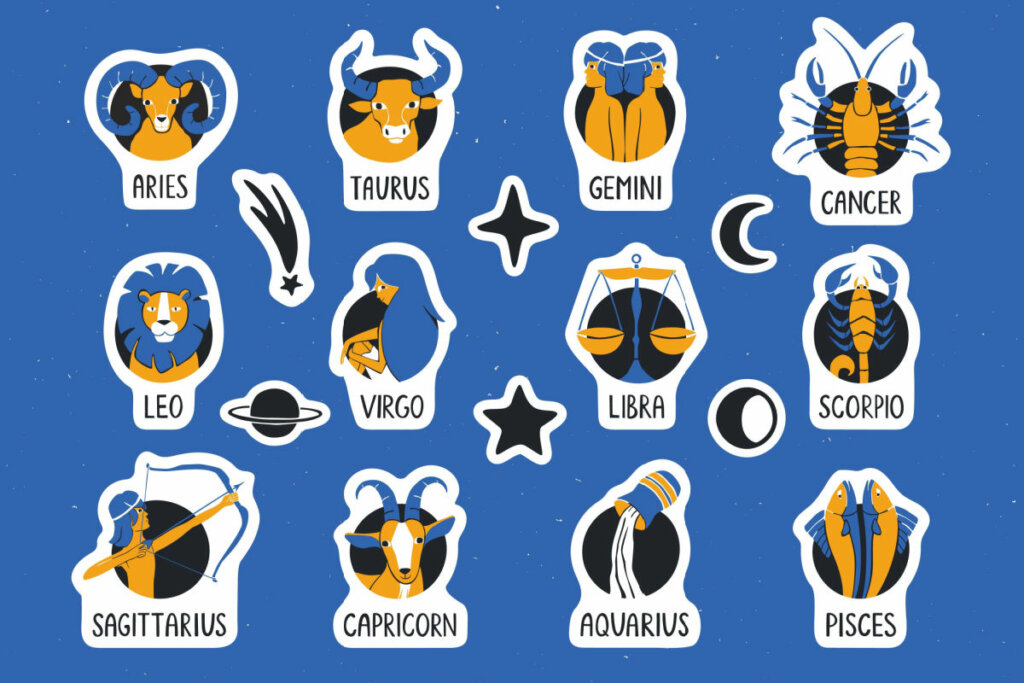 Conjunto de doze signos astrológicos