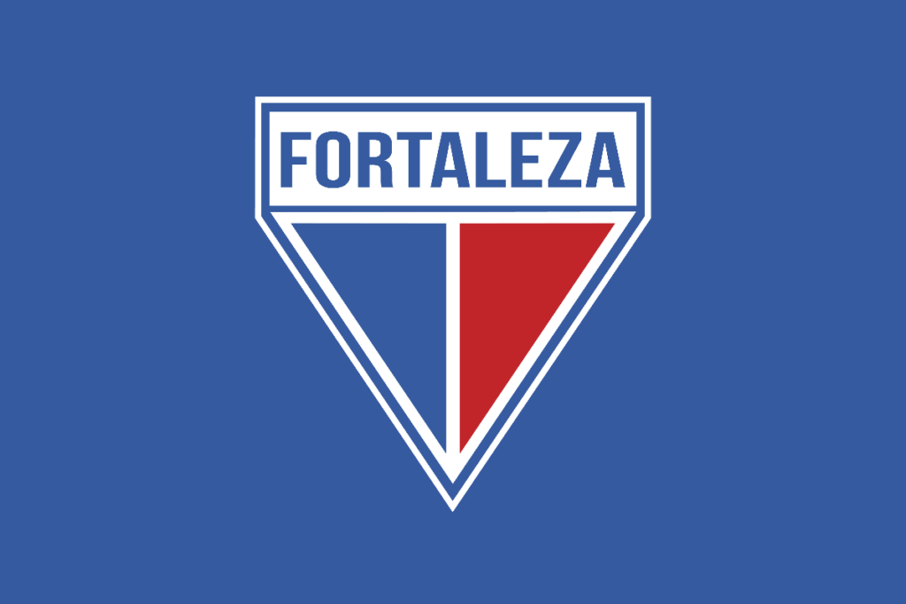 Logo do time do Fortaleza em um fundo azul