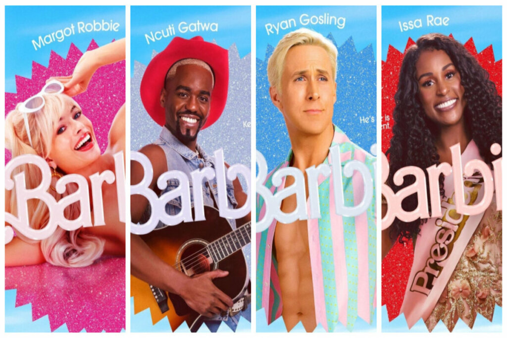 Pôsteres com os personagens do filme 'Barbie'