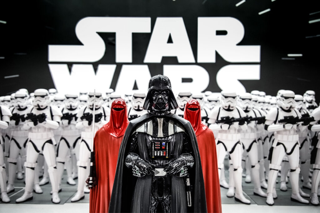 Darth Vader e os stormtroopers