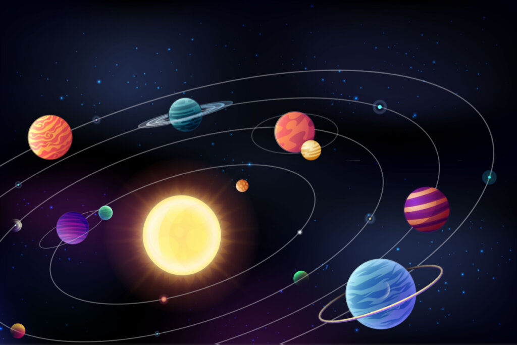 Ilustração de plantas do sistema solar