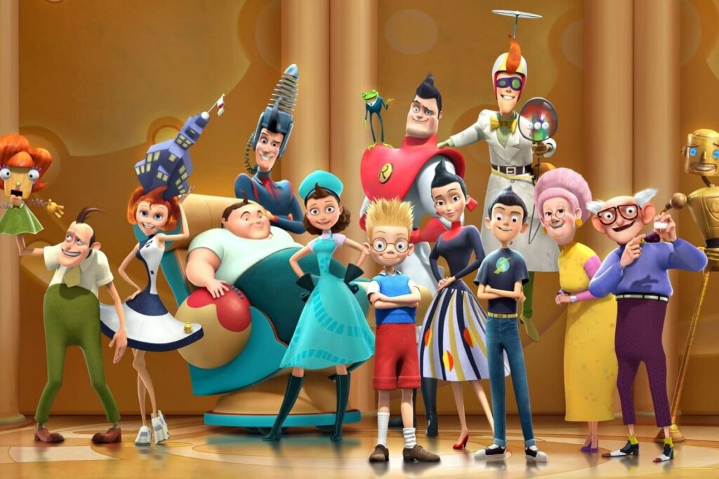 Personagens da animação "família do futuro" reunidos