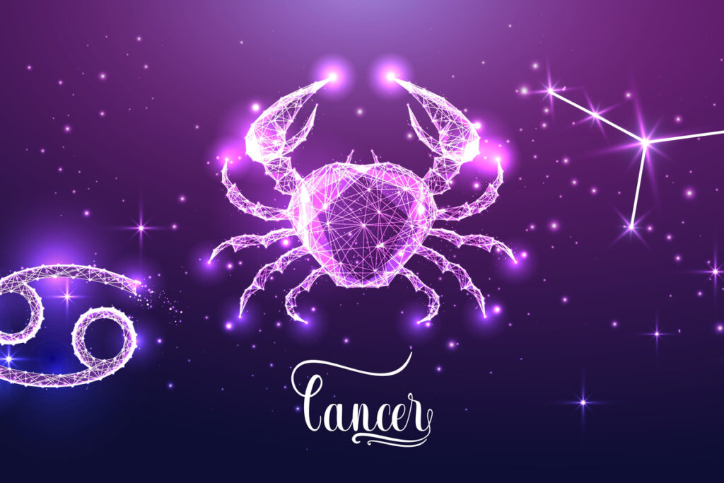 Símbolo do signo de câncer - figura brilhante de um caranguejo