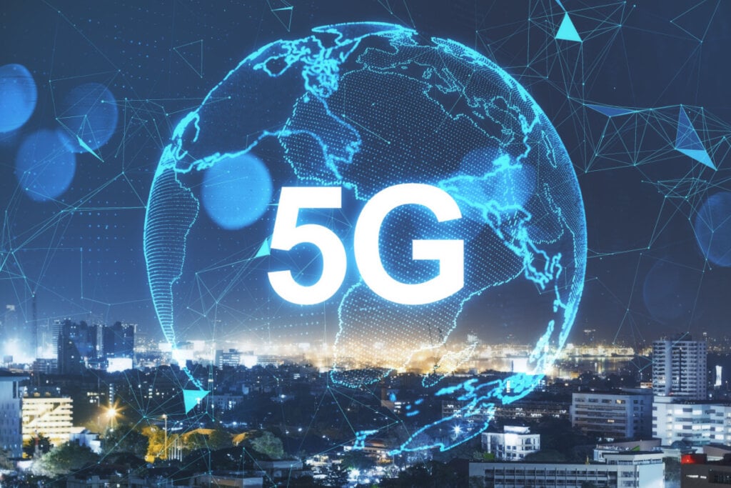 Imagem abstrata de tecnologia 5G