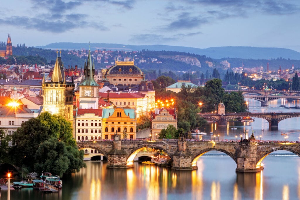 Vista da ponte de Charles, em Praga