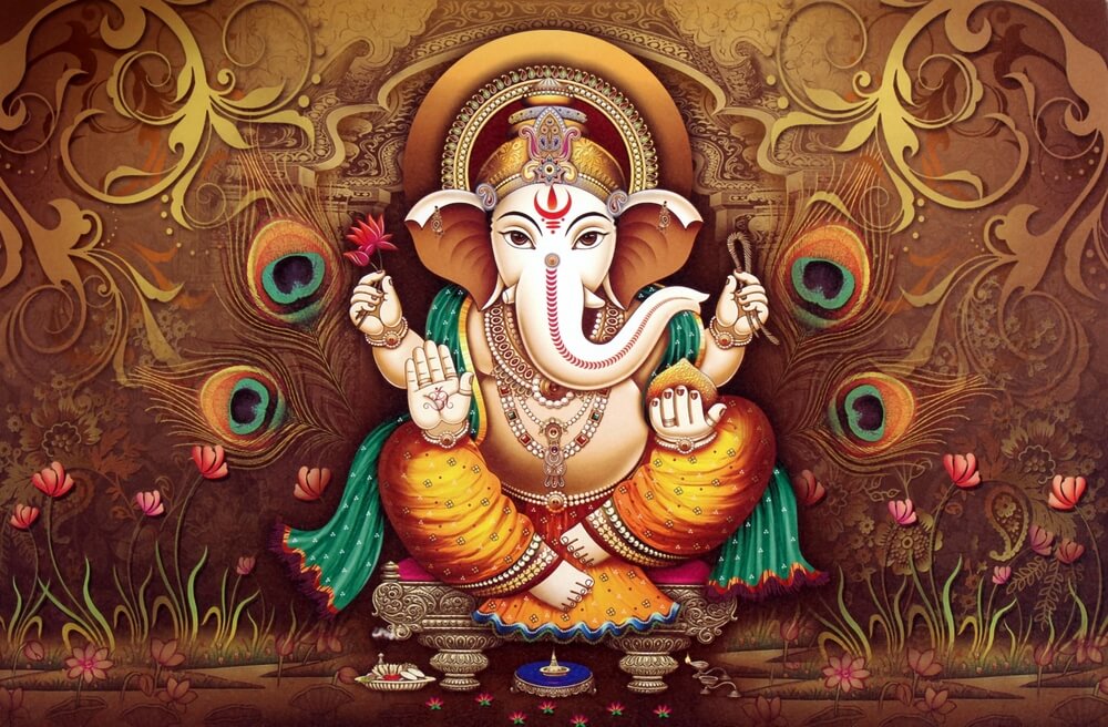 Ilustração colorida de Ganesha