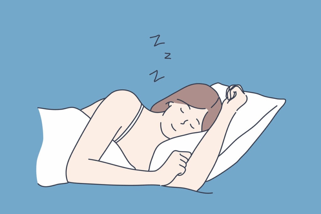 Ilustração de uma mulher dormindo