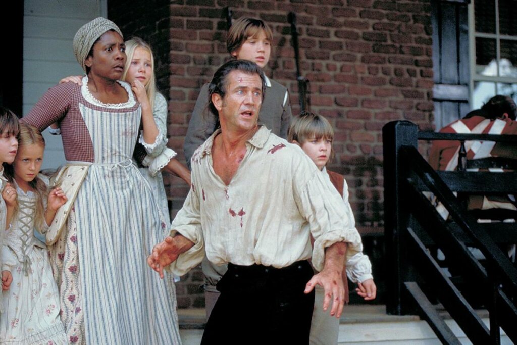 Cena do filme "O Patriota", no momento em que Mel Gibson assiste o filho sendo detido.