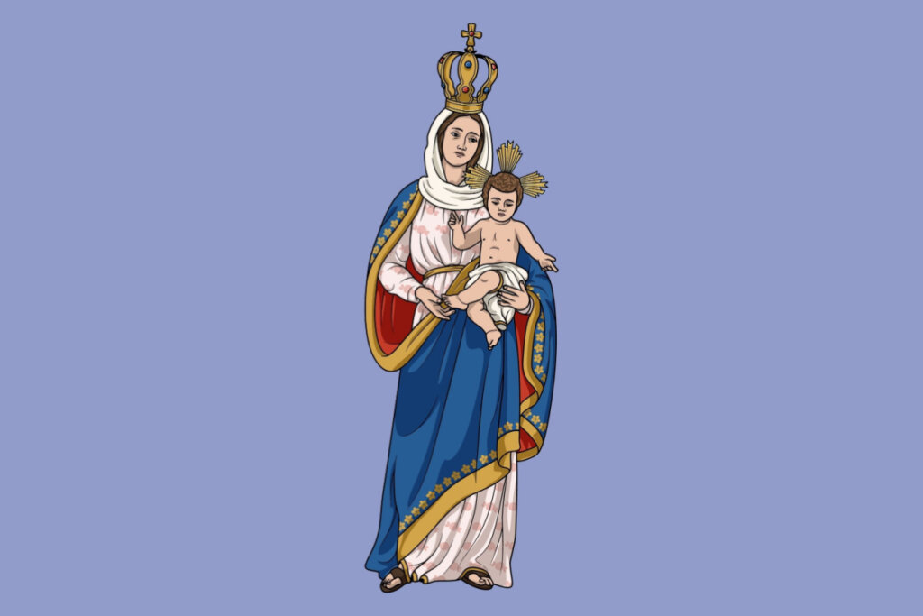 Ilustração vetorial colorida de Nossa Senhora