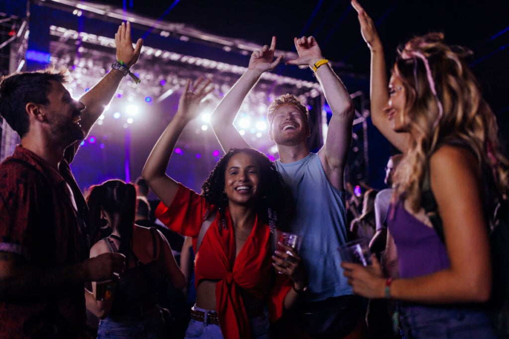 Pessoas curtindo o show em um festival