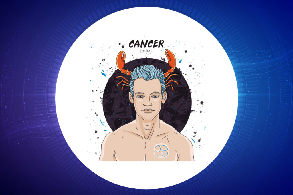 Ilustração do homem de signo de Câncer