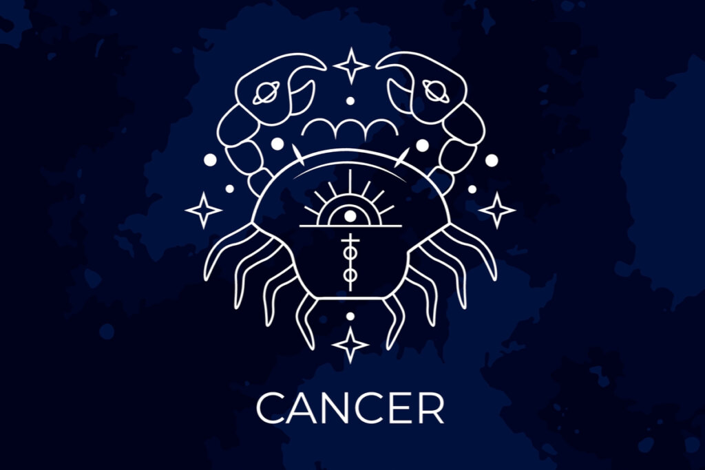 Símbolo de caranguejo representando o signo de Câncer