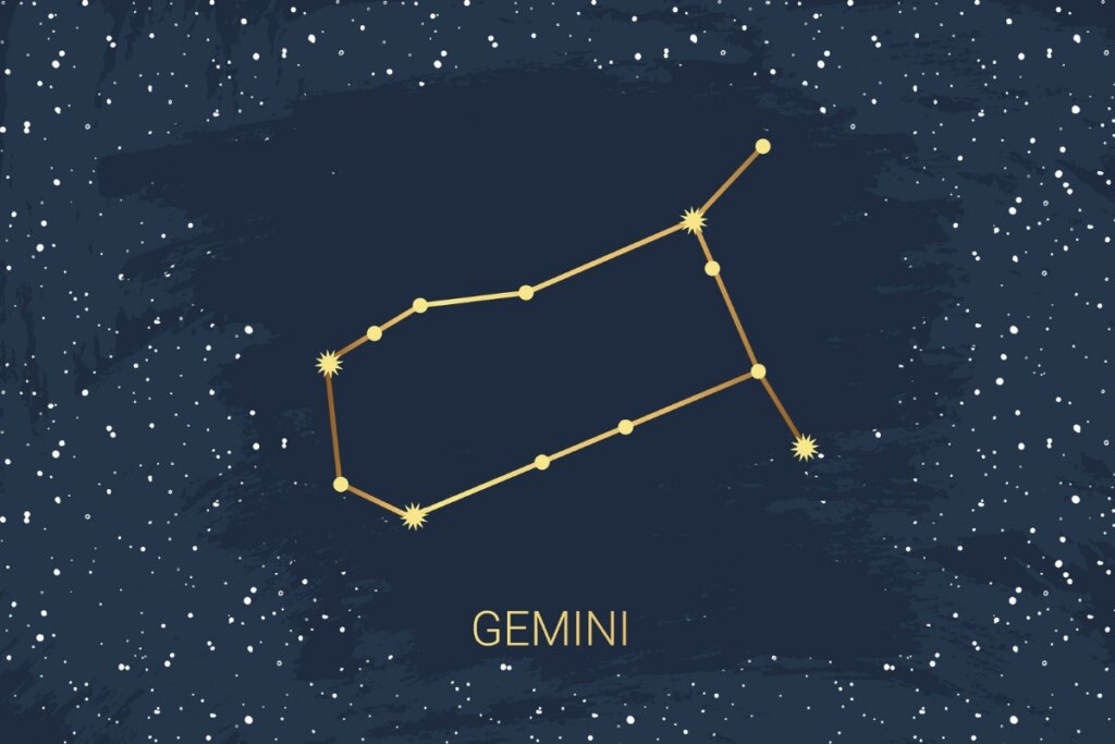 Ilustração da constelação do signo de Gêmeos