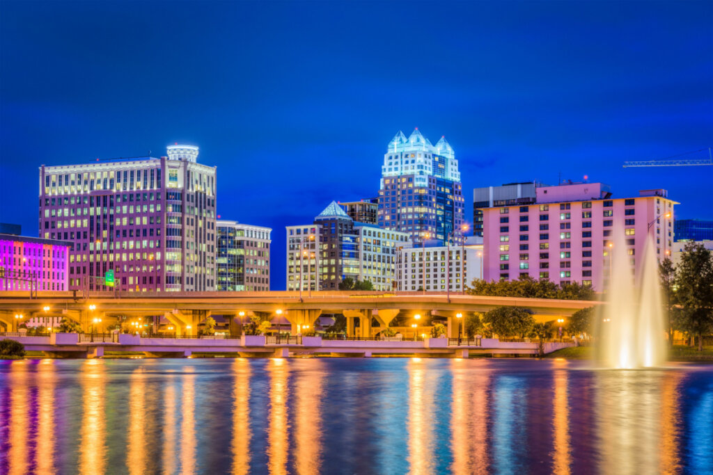 Panorama de Orlando à noite