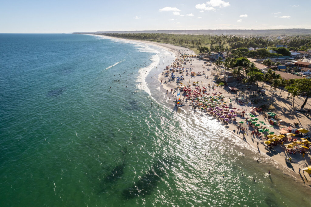 Vista aérea da praia do Francês, em Maceió, Alagoas