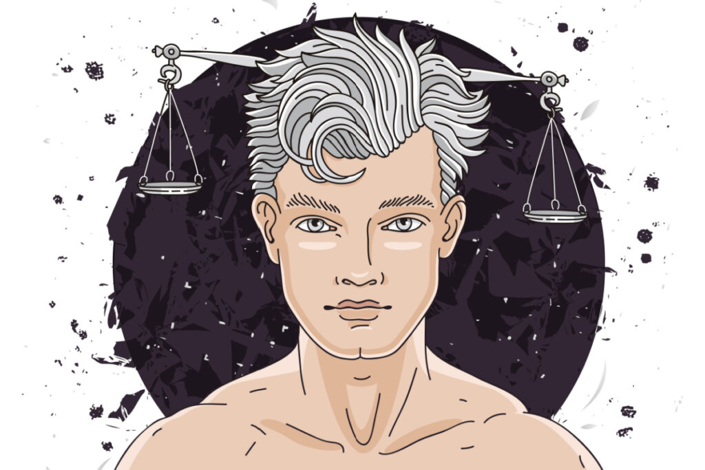 Ilustração de homem do signo Libra