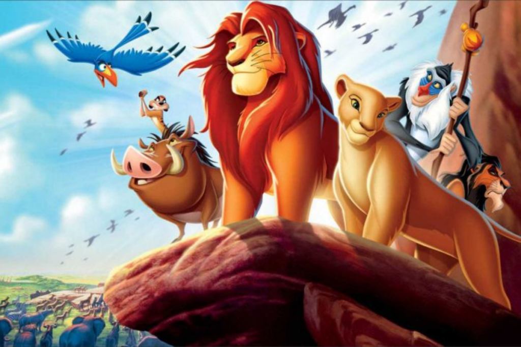 Simba e todos seus amigos; Timão, Pumba, Rafiki, Nala e Zazu