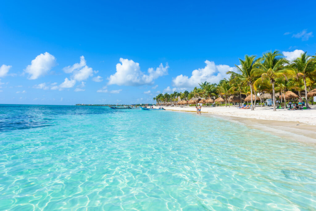 Praia em Quintana Roo, México 
