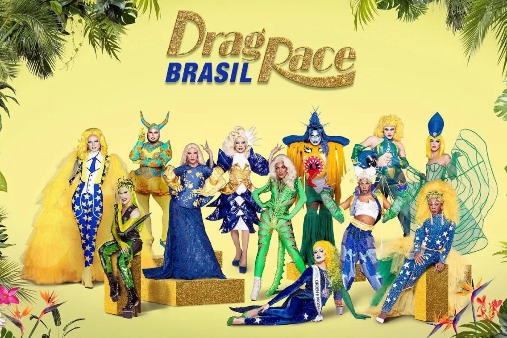Pôster com participantes do reality show Drag Race Brasil 