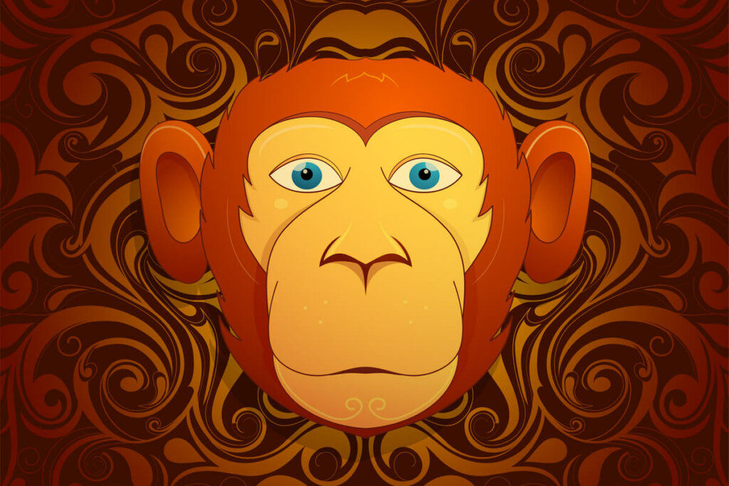 Ilustração do signo do Macaco
