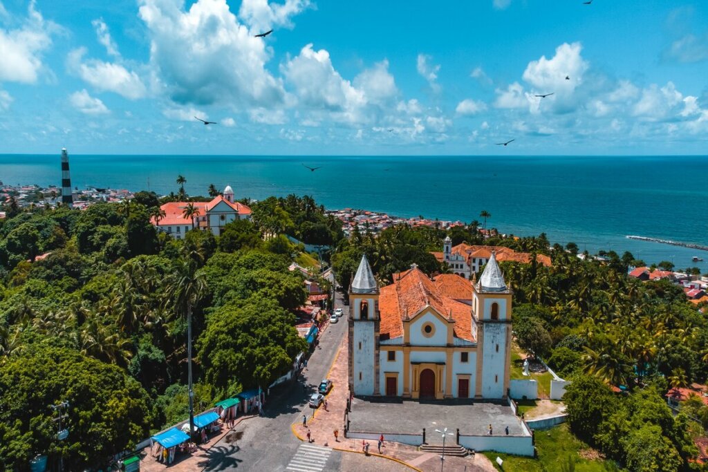 Imagem aérea da cidade de Olinda em Pernambuco 