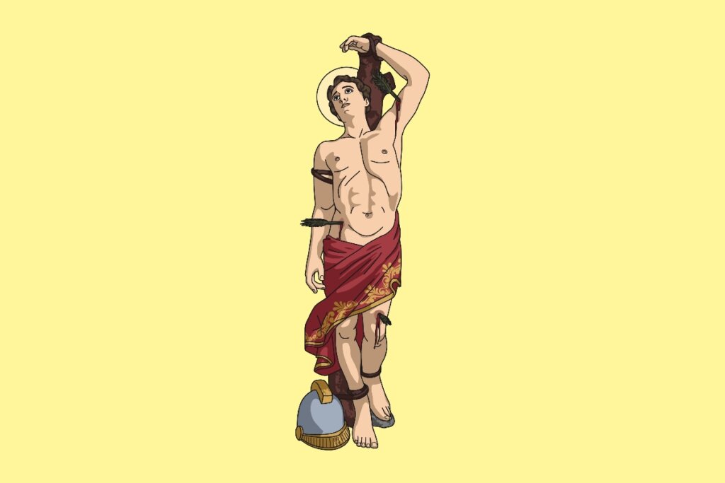 Ilustração do santo São Sebastião