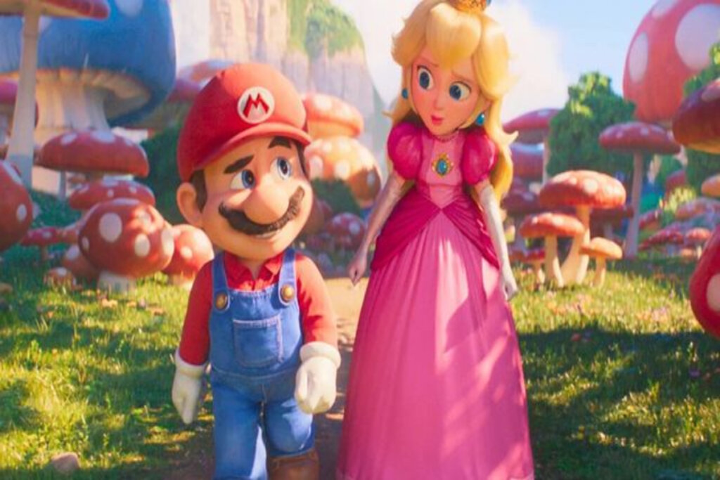 Super Mario Bros e a Princesa Peach em "Super Mario Bros. - O Filme"