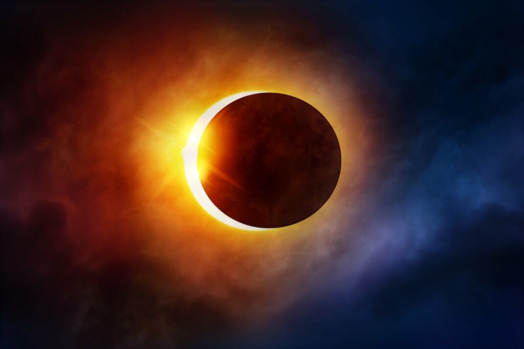 Ilustração de um eclipse solar