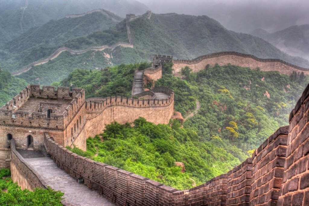 vista de cima da Muralha da China