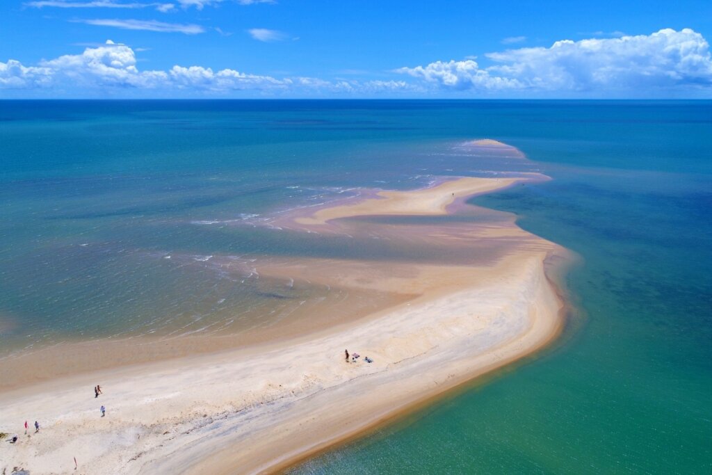 Vista aérea da Praia de Corumbau 