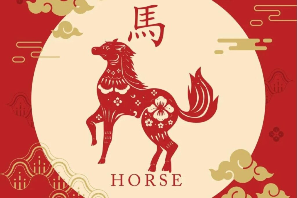 Ilustração do signo do Cavalo na Astrologia Chinesa 