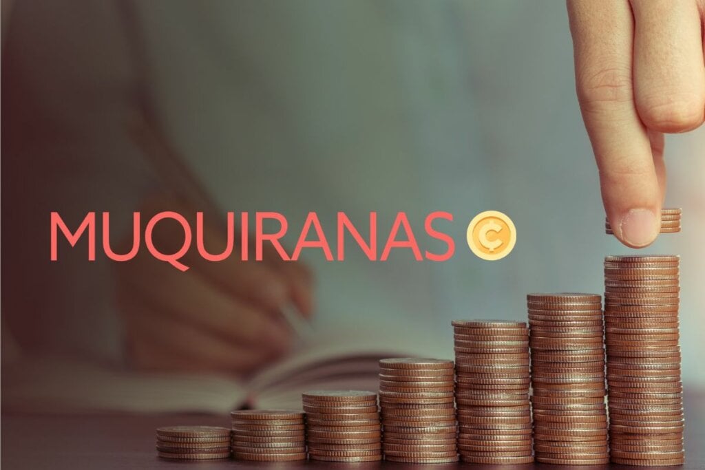 Capa do reality show "Muquiranas Brasil" com uma mão montando pilhas de moedas 