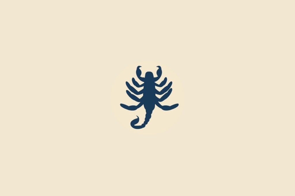 Ilustração do signo de escorpião em um fundo bege