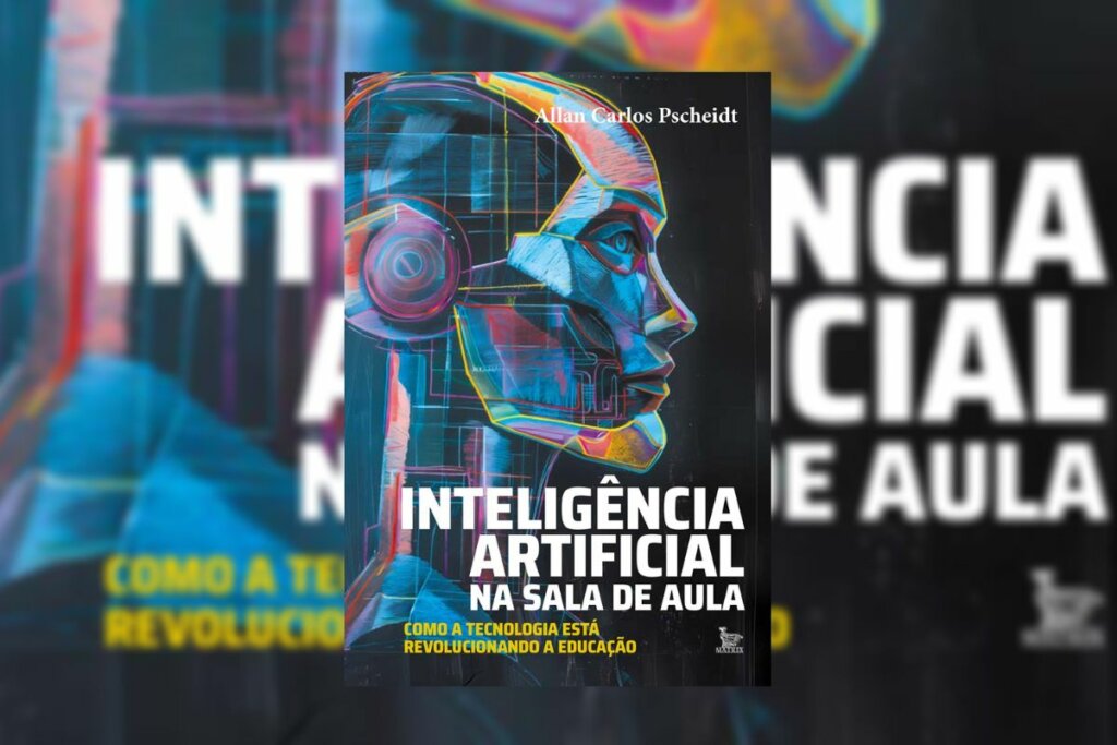 Capa do livro "Inteligência Artificial na Sala de Aula" com um robô