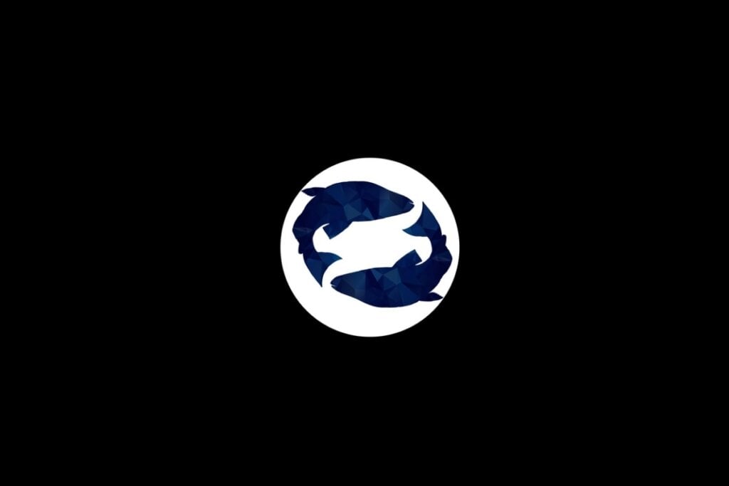 Ilustração do signo de peixes em um círculo branco