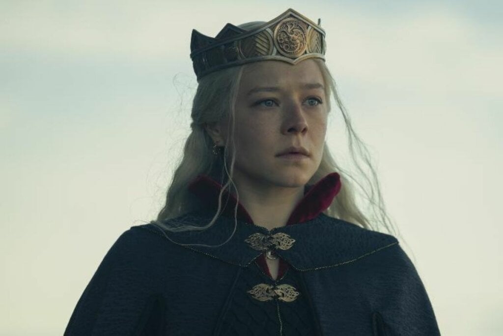 Emma D'Arcy  interpretando Rhaenyra Targaryen em "House Of The Dragon"