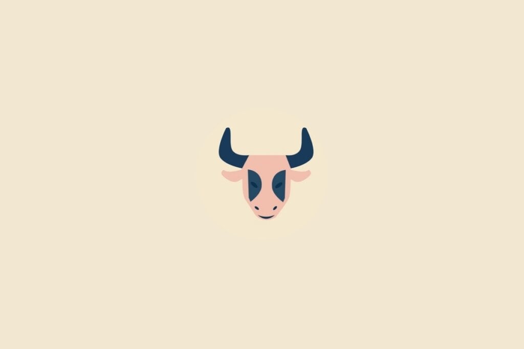 Ilustração do signo de touro em um fundo bege