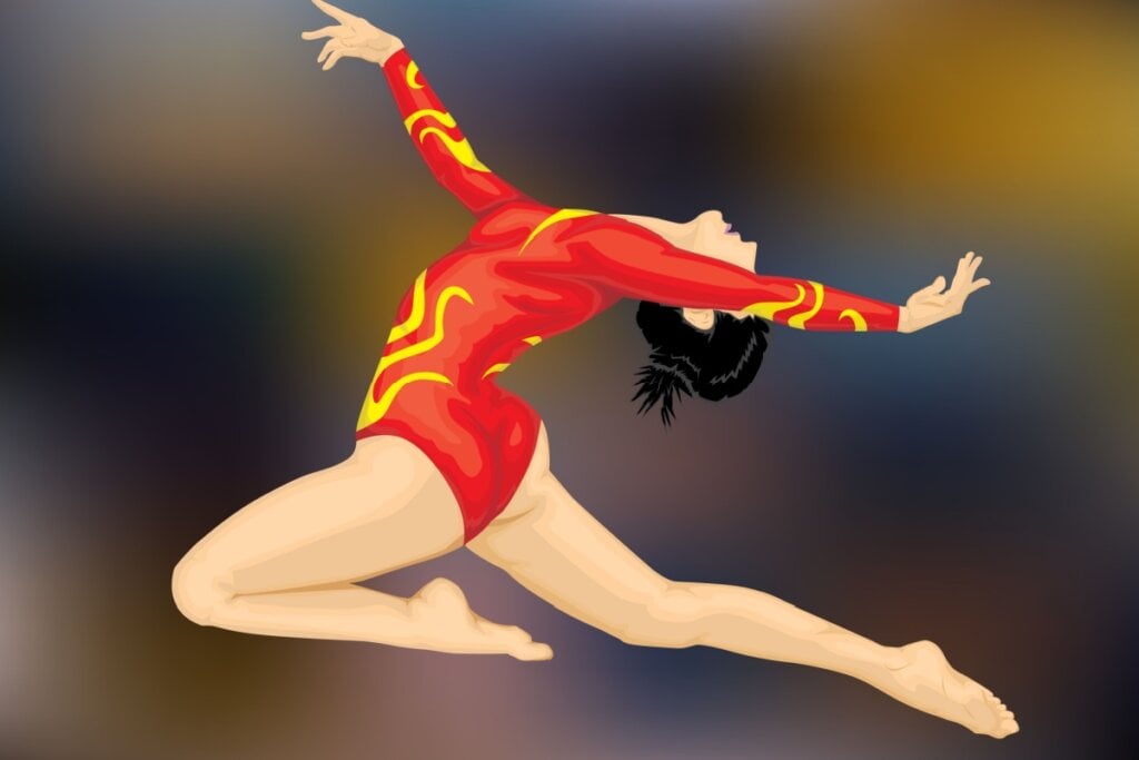 Ilustração de uma ginasta olímpica