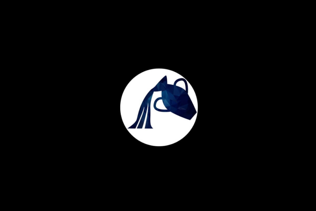 Símbolo do signo de Aquário na cor azul dentro de um círculo branco em um fundo preto