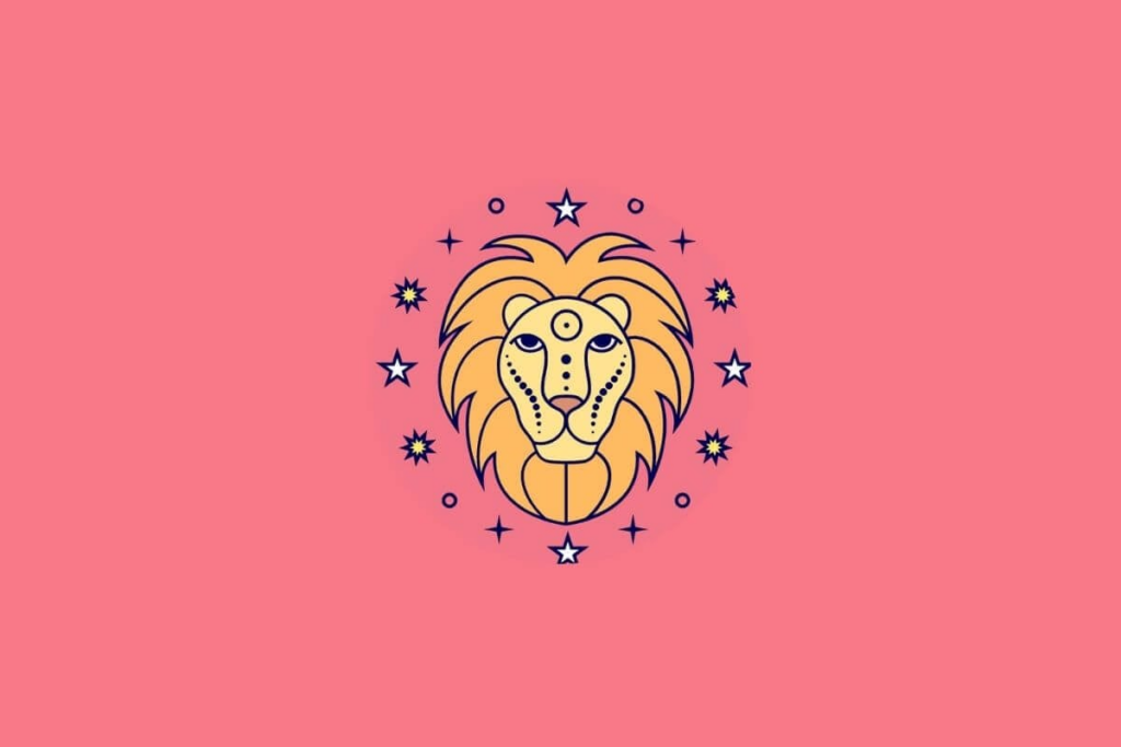 Símbolo de Leão em um fundo rosa